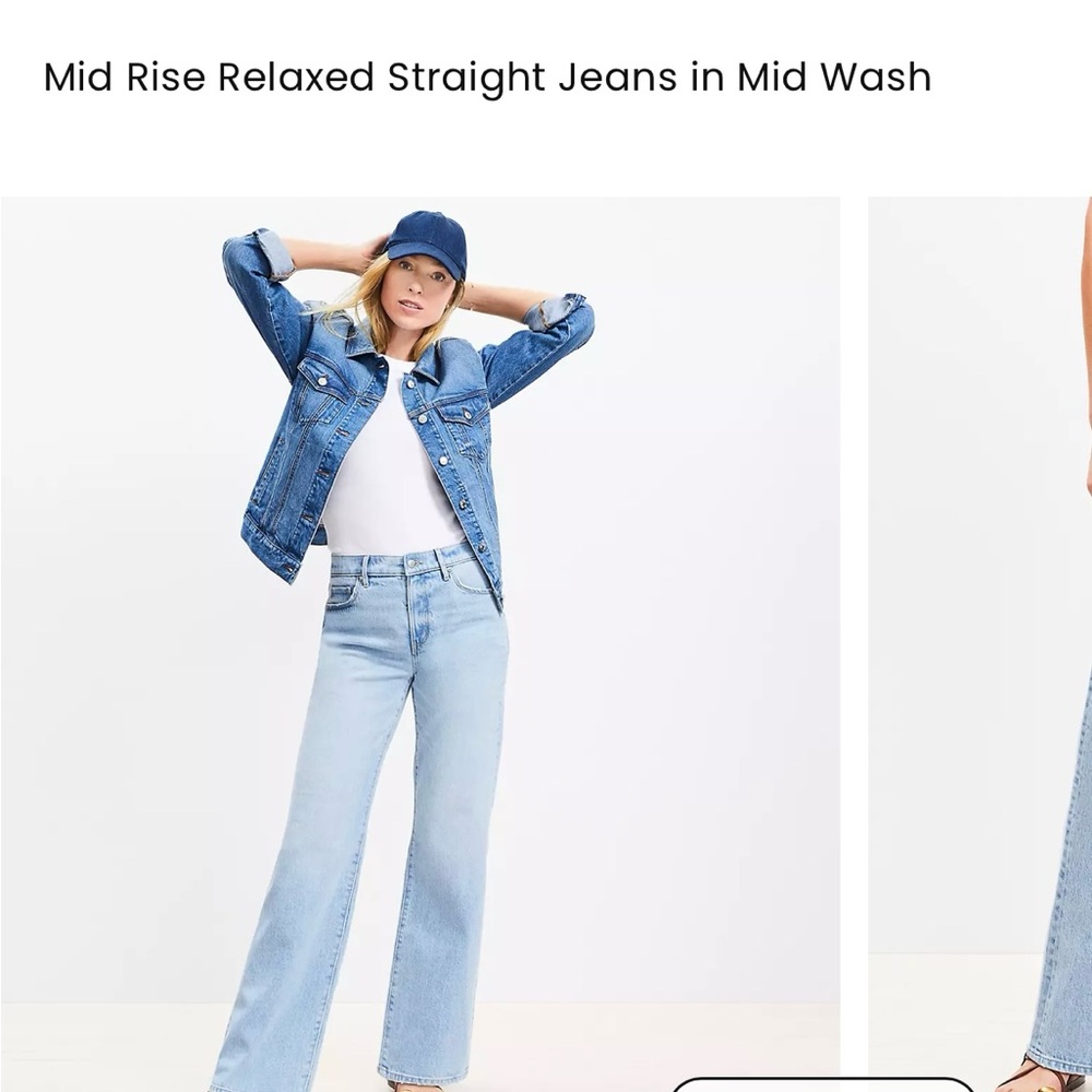 LOFT Blue Flare Wide Leg Jeans